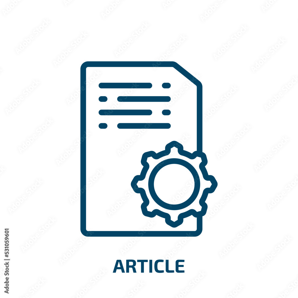 Poster article icon from programming collection. thin linear article, business, information outline icon is