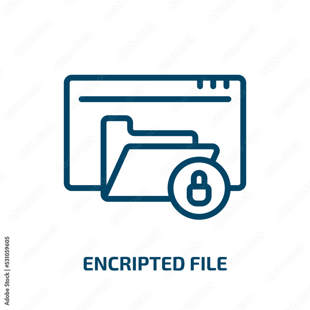 Poster encripted file icon from programming collection. thin linear encripted file, computer, business outl