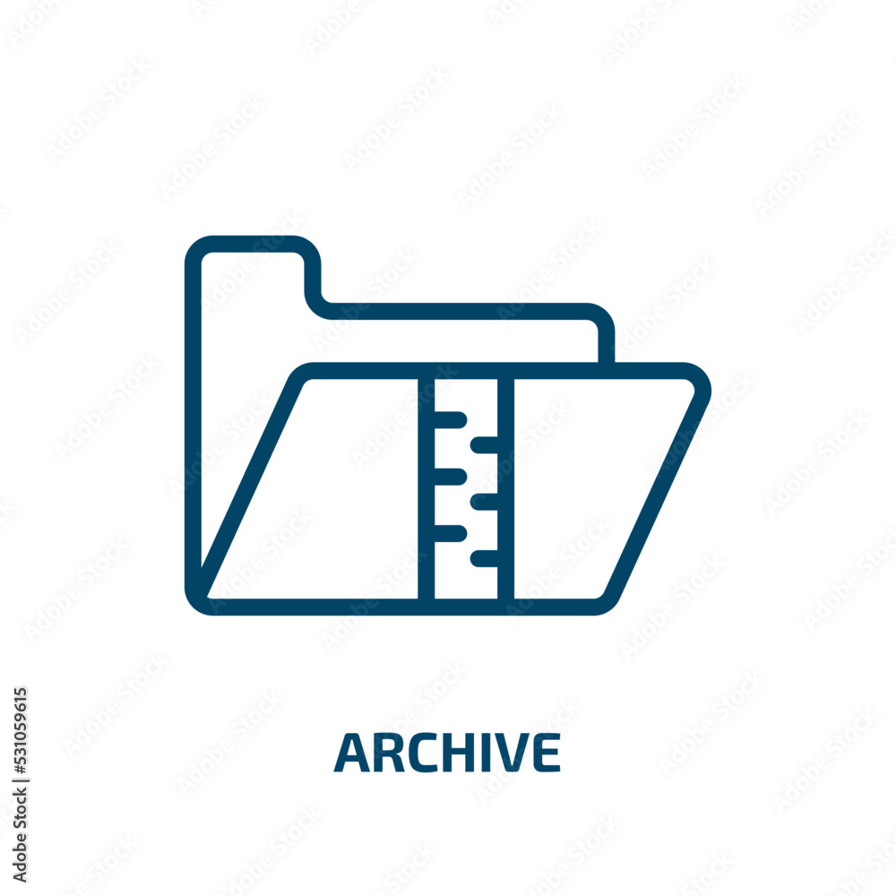 Poster archive icon from programming collection. thin linear archive, storage, file outline icon isolated o