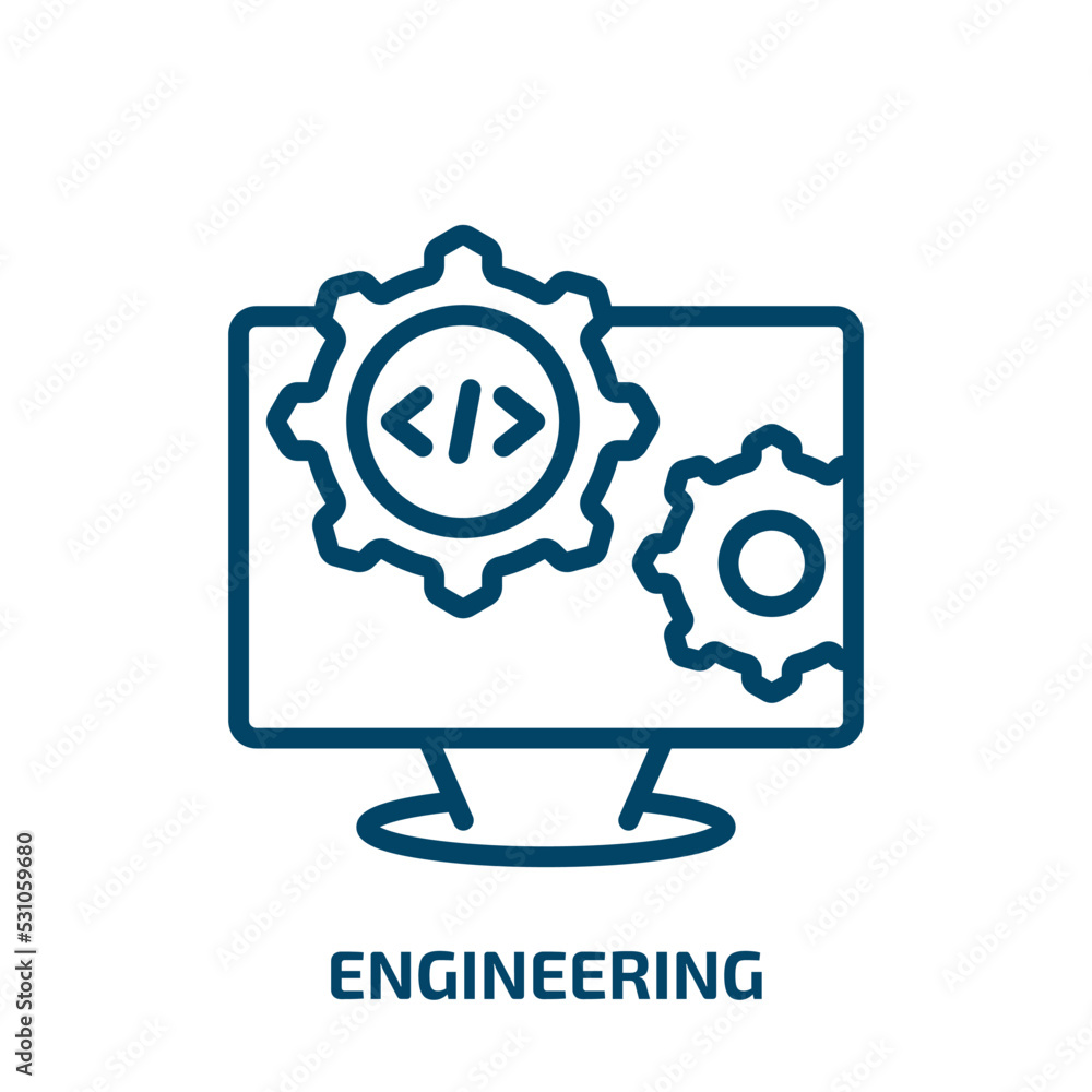 Poster engineering icon from programming collection. thin linear engineering, equipment, tool outline icon 