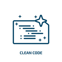 clean code icon from programming collection. Thin linear clean code, clean, code outline icon isolated on white background. Line vector clean code sign, symbol for web and mobile