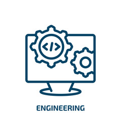 engineering icon from programming collection. Thin linear engineering, equipment, tool outline icon isolated on white background. Line vector engineering sign, symbol for web and mobile