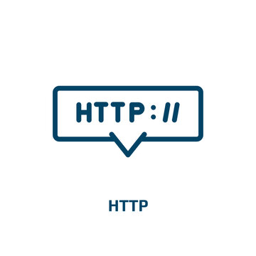 http icon from programming collection. Thin linear http, internet, computer outline icon isolated on white background. Line vector http sign, symbol for web and mobile