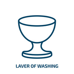 laver of washing icon from religion collection. Thin linear laver of washing, laver, washing outline icon isolated on white background. Line vector laver of washing sign, symbol for web and mobile