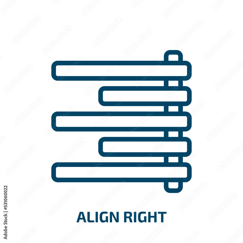 Poster align right icon from signs collection. thin linear align right, right, align outline icon isolated 