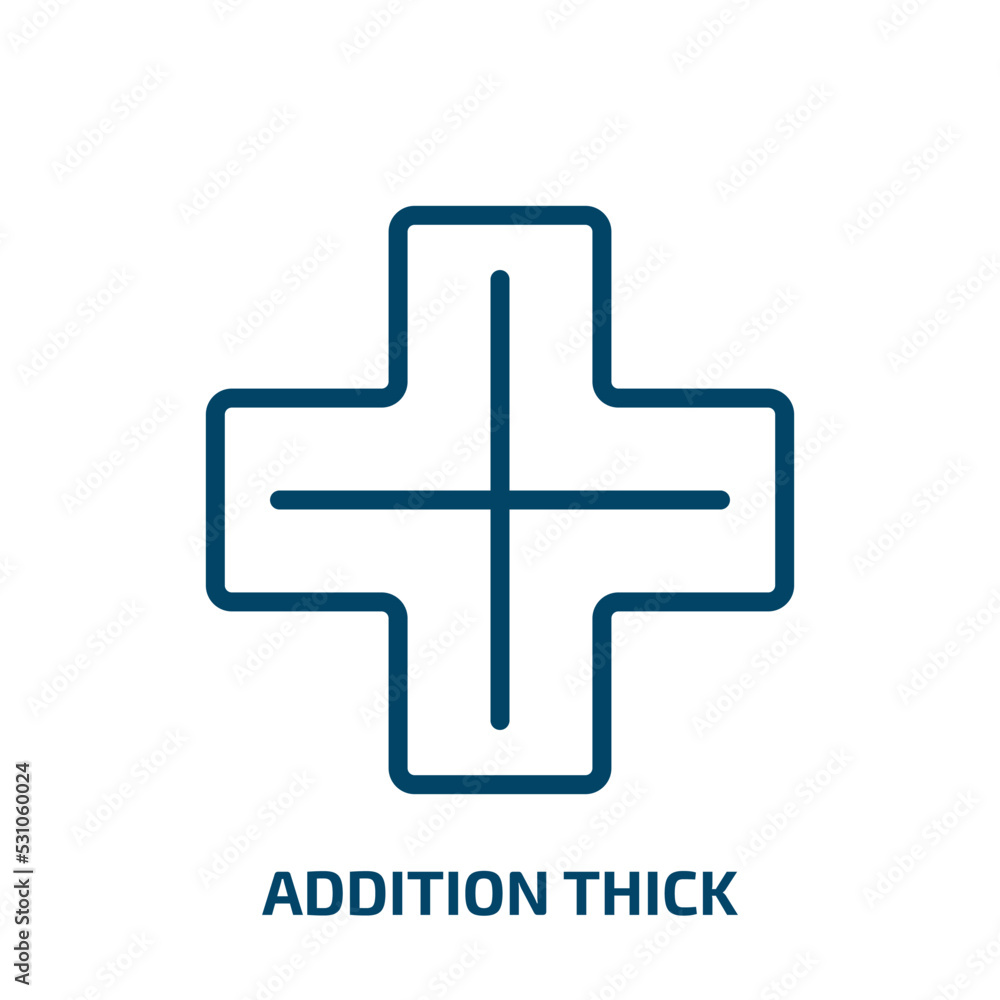 Poster addition thick icon from signs collection. thin linear addition thick, virtual, thick outline icon i
