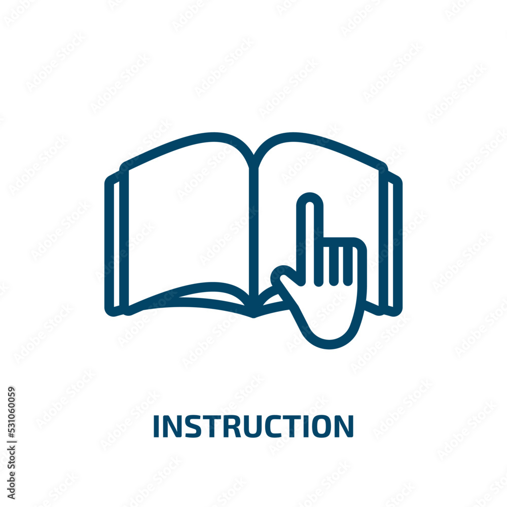 Poster instruction icon from signs collection. thin linear instruction, help, business outline icon isolate
