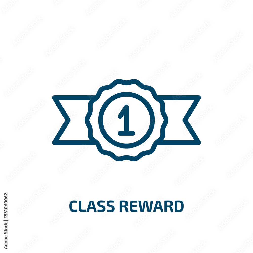 Poster class reward icon from signs collection. thin linear class reward, prize, award outline icon isolate