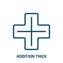 Fototapeta premium addition thick icon from signs collection. Thin linear addition thick, virtual, thick outline icon isolated on white background. Line vector addition thick sign, symbol for web and mobile