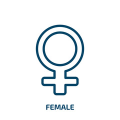 Fototapeta premium female symbol icon from signs collection. Thin linear female symbol, female, woman outline icon isolated on white background. Line vector female symbol sign, symbol for web and mobile