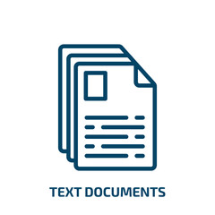 text documents icon from signs collection. Thin linear text documents, text, page outline icon isolated on white background. Line vector text documents sign, symbol for web and mobile