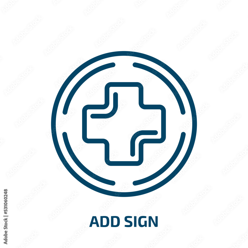 Poster add sign icon from signs collection. thin linear add sign, add, online outline icon isolated on whit