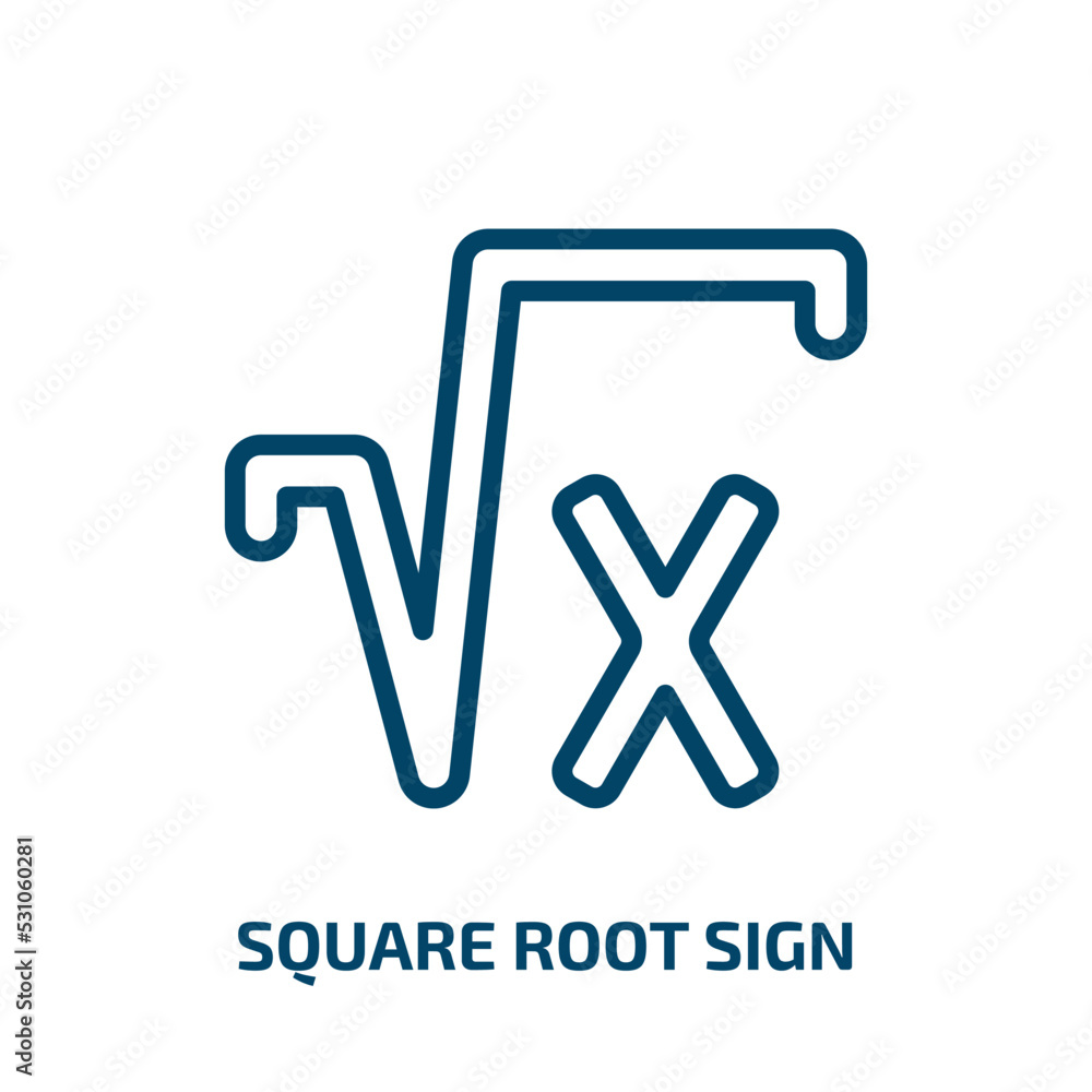 Poster square root sign icon from signs collection. thin linear square root sign, square, math outline icon