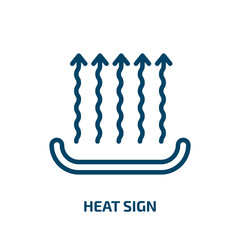heat sign icon from signs collection. Thin linear heat sign, heat, hot outline icon isolated on white background. Line vector heat sign sign, symbol for web and mobile