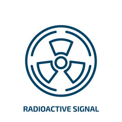 radioactive signal icon from signs collection. Thin linear radioactive signal, radioactive, safety outline icon isolated on white background. Line vector radioactive signal sign, symbol for web and