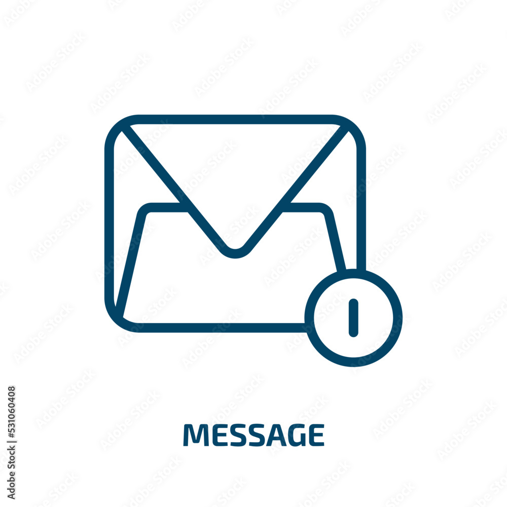Poster message icon from social media marketing collection. thin linear message, internet, computer outline