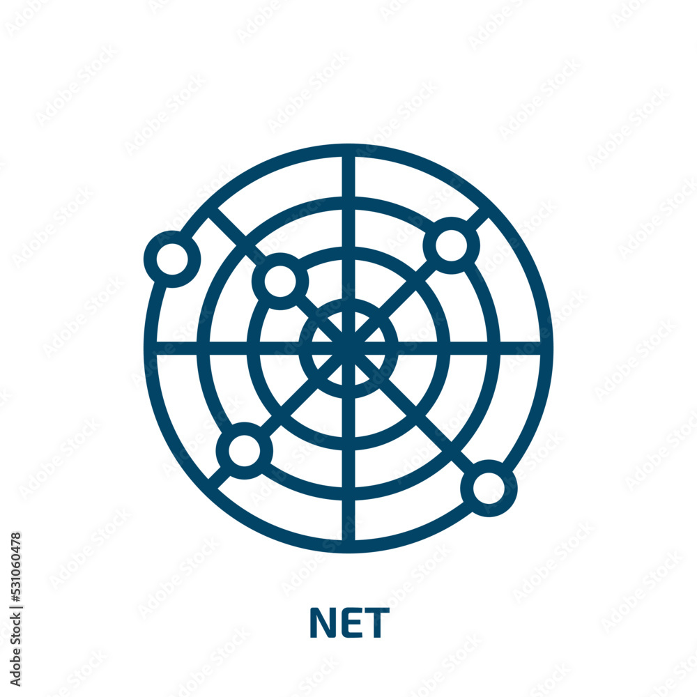Poster net icon from social media marketing collection. thin linear net, internet, globe outline icon isola