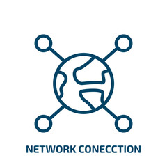 network conecction icon from social media marketing collection. Thin linear network conecction, media, network outline icon isolated on white background. Line vector network conecction sign, symbol