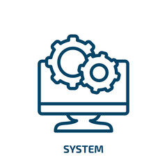 system icon from social media marketing collection. Thin linear system, network, technology outline icon isolated on white background. Line vector system sign, symbol for web and mobile