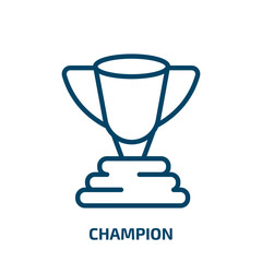 champion icon from sports collection. Thin linear champion, winner, sport outline icon isolated on white background. Line vector champion sign, symbol for web and mobile