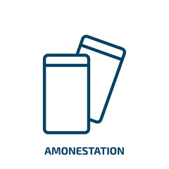 amonestation icon from sports collection. Thin linear amonestation, sports and competition, cards outline icon isolated on white background. Line vector amonestation sign, symbol for web and mobile