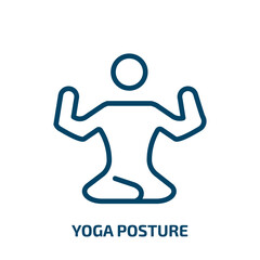 yoga posture icon from sports collection. Thin linear yoga posture, pose, yoga outline icon isolated on white background. Line vector yoga posture sign, symbol for web and mobile