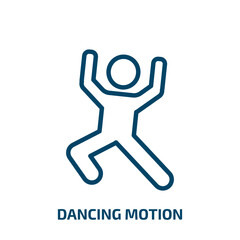 dancing motion icon from sports collection. Thin linear dancing motion, body, dance outline icon isolated on white background. Line vector dancing motion sign, symbol for web and mobile