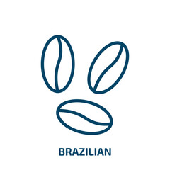 brazilian icon from sports collection. Thin linear brazilian, brazil, festival outline icon isolated on white background. Line vector brazilian sign, symbol for web and mobile