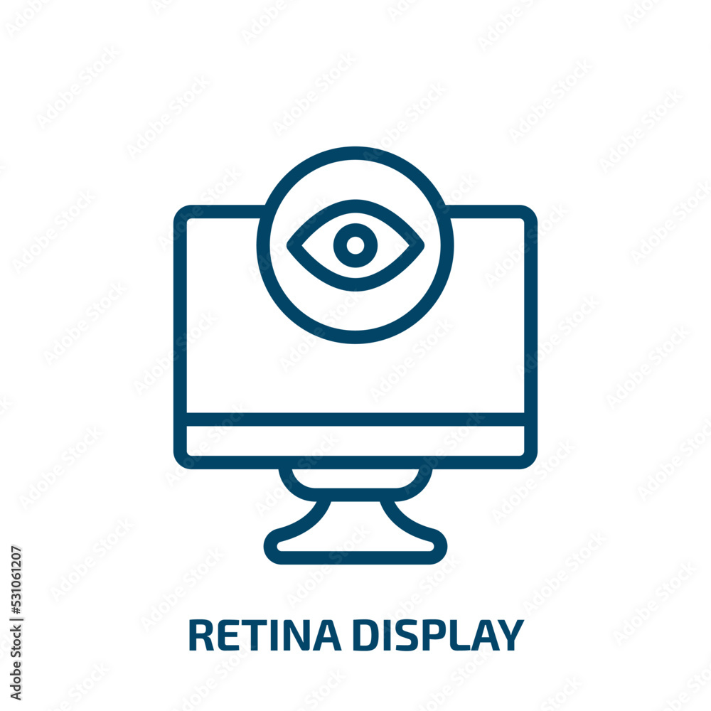 Poster retina display icon from technology collection. thin linear retina display, screen, tech outline ico