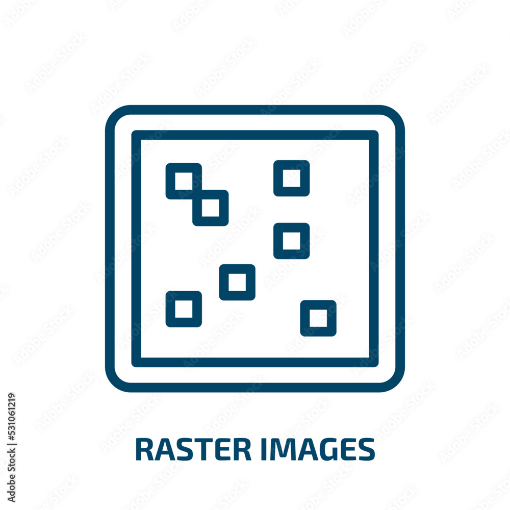 Poster raster images icon from technology collection. thin linear raster images, image, raster outline icon