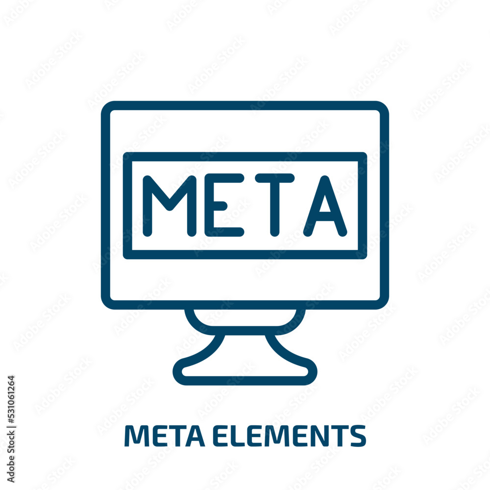 Poster meta elements icon from technology collection. thin linear meta elements, internet, communication ou