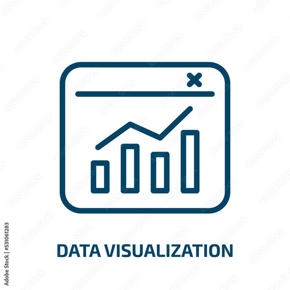 Poster data visualization icon from technology collection. thin linear data visualization, information, inf