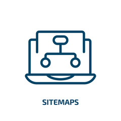 sitemaps icon from technology collection. Thin linear sitemaps, sitemap, business outline icon isolated on white background. Line vector sitemaps sign, symbol for web and mobile - obrazy, fototapety, plakaty