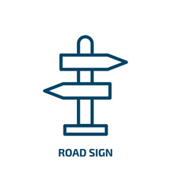 road sign icon from traffic signs collection. Thin linear road sign, road, street outline icon isolated on white background. Line vector road sign sign, symbol for web and mobile