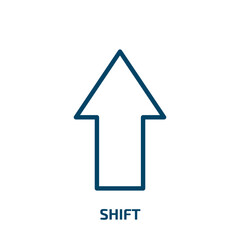 Fototapeta premium shift icon from transport collection. Thin linear shift, arrow, move outline icon isolated on white background. Line vector shift sign, symbol for web and mobile