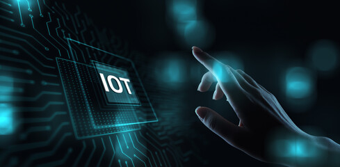 IOT Internet of things Digital transformation Modern Technology concept on virtual screen.