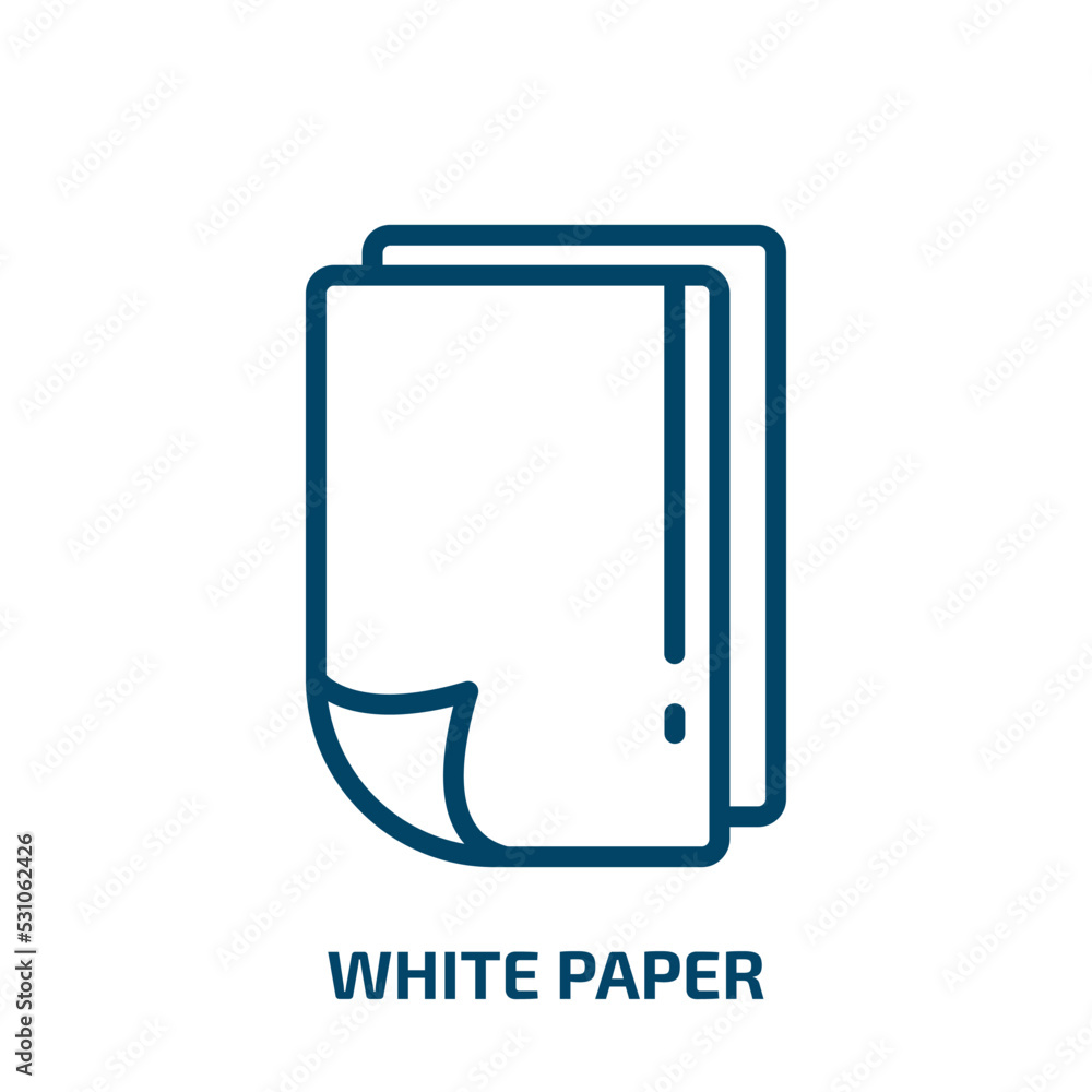 Poster white paper icon from user interface collection. thin linear white paper, paper, document outline ic