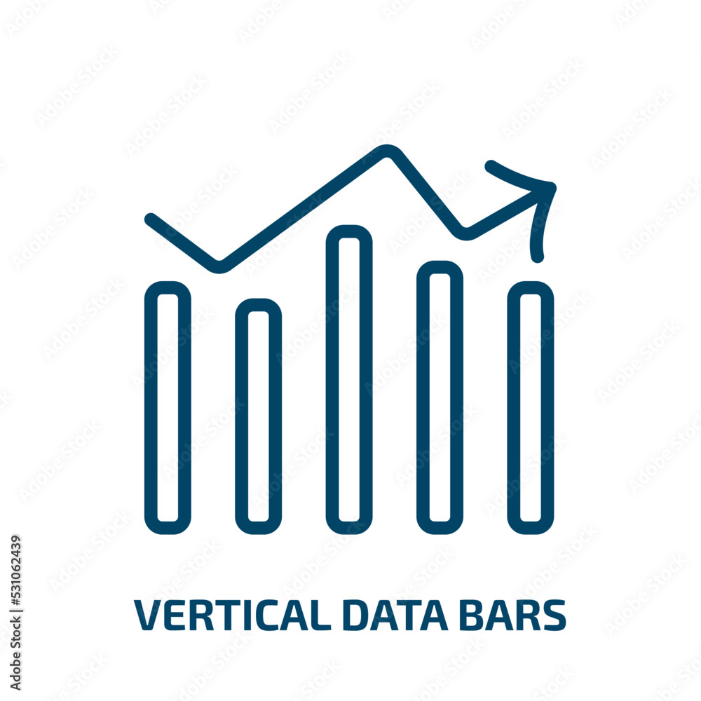 Poster vertical data bars icon from user interface collection. thin linear vertical data bars, data, arrow 