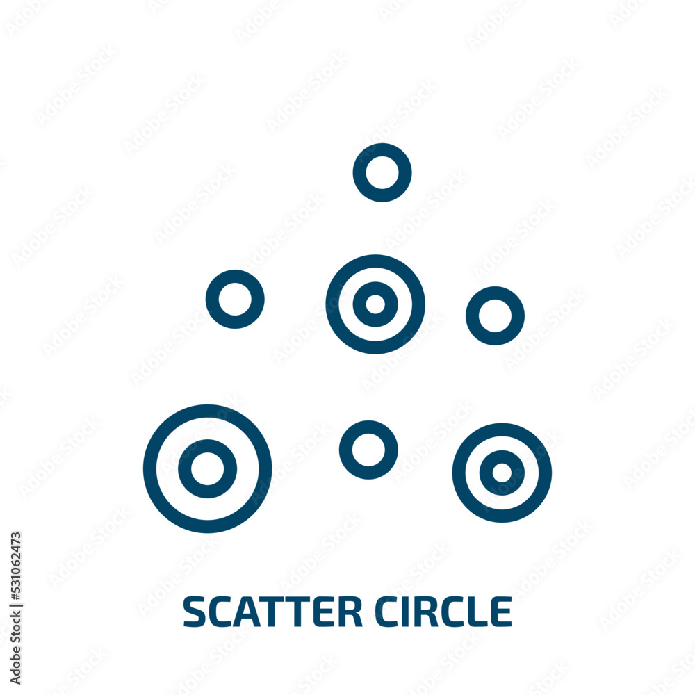 Poster scatter circle icon from user interface collection. thin linear scatter circle, arrow, circle outlin