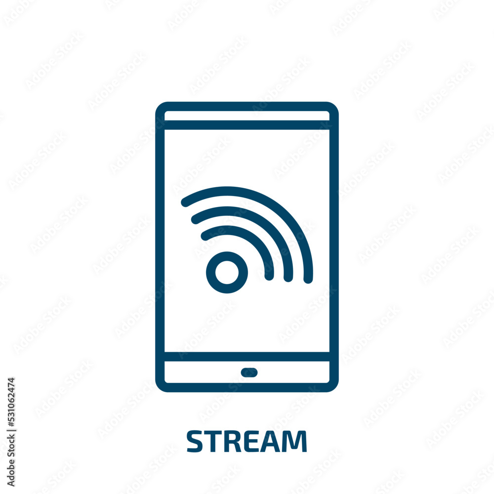 Poster stream icon from user interface collection. thin linear stream, business, online outline icon isolat