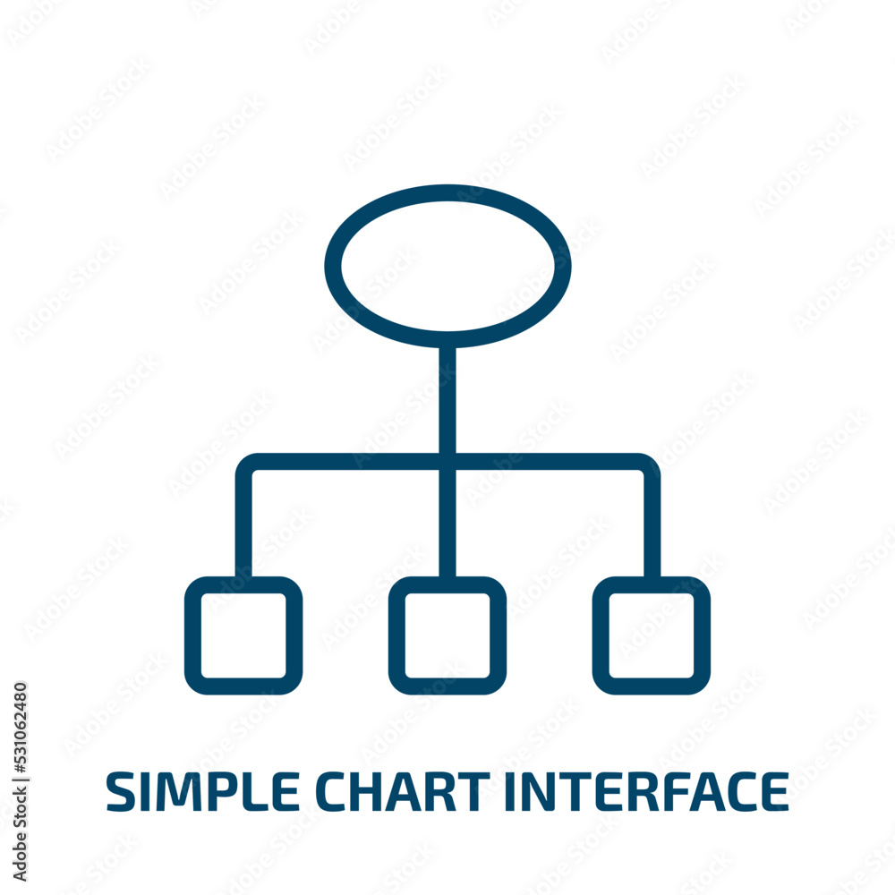 Poster simple chart interface icon from user interface collection. thin linear simple chart interface, inte