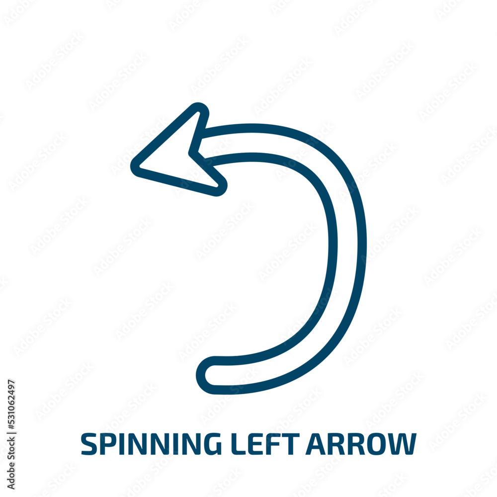 Poster spinning left arrow icon from user interface collection. thin linear spinning left arrow, arrow, loo