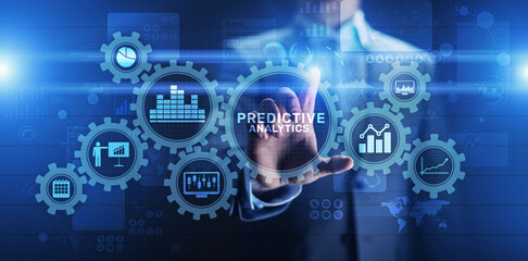 Predictive analytics Big Data analysis Business intelligence internet and modern technology concept on virtual screen.