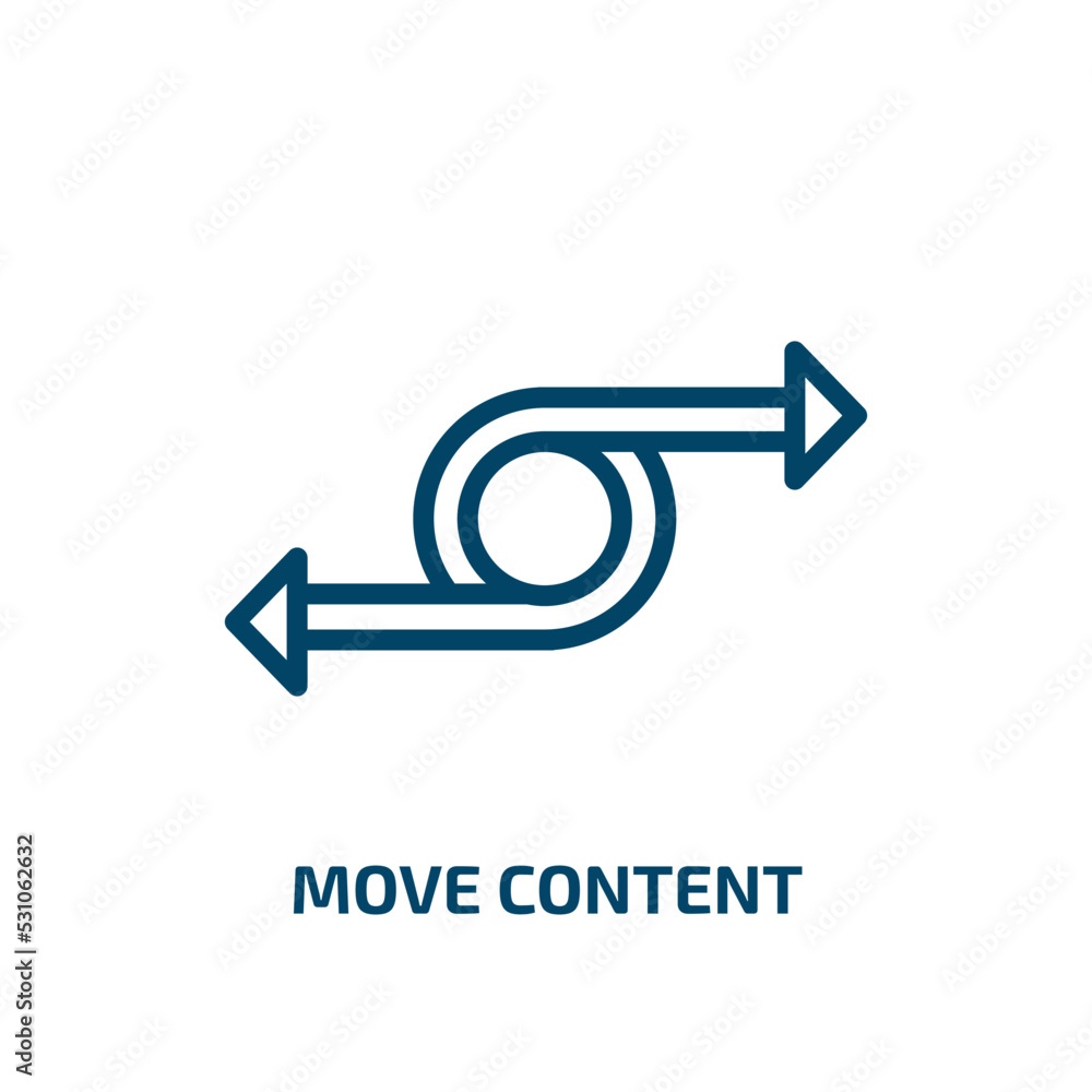 Poster move content icon from user interface collection. thin linear move content, content, move outline ic