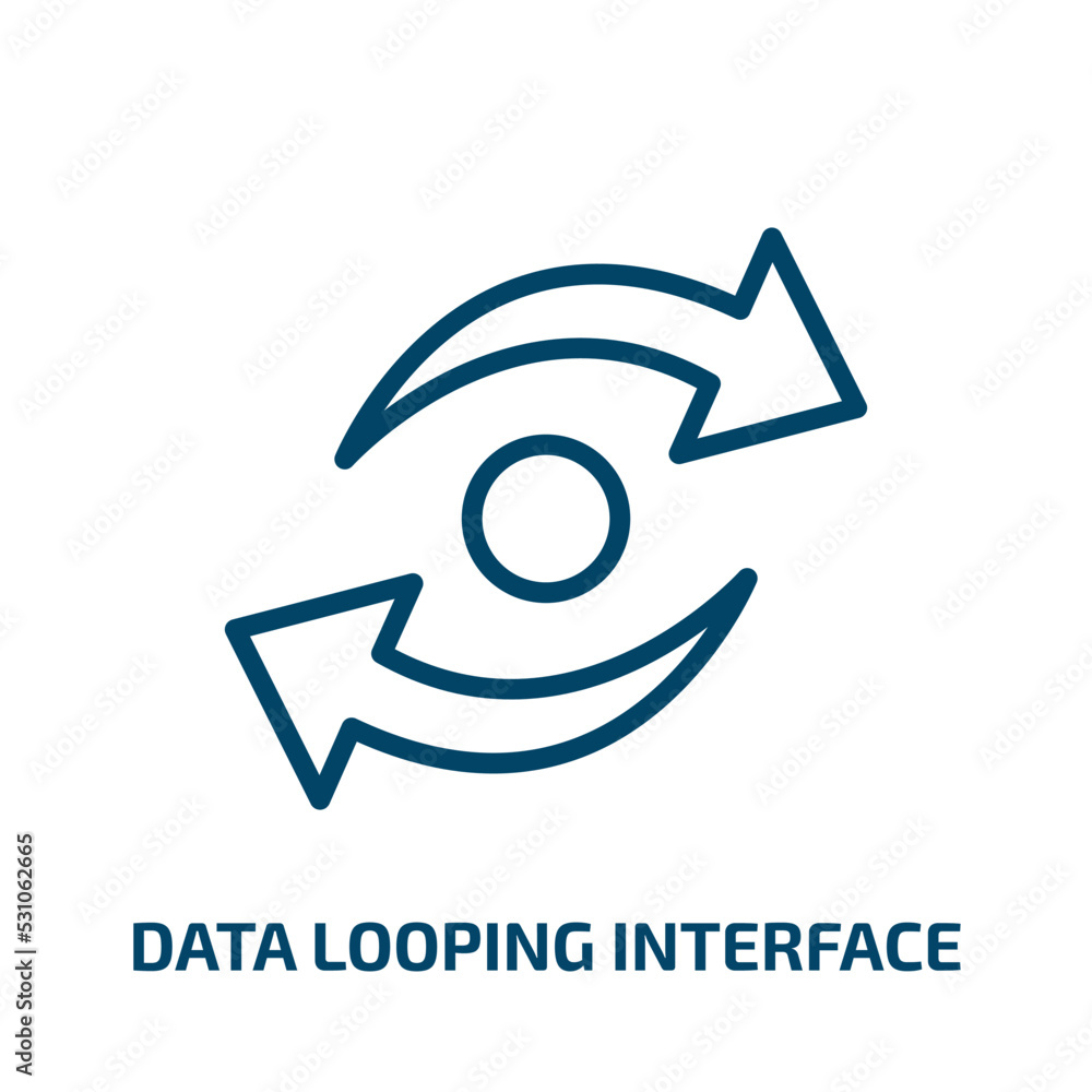 Poster data looping interface icon from user interface collection. thin linear data looping interface, data