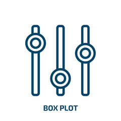 box plot icon from user interface collection. Thin linear box plot, box, plot outline icon isolated on white background. Line vector box plot sign, symbol for web and mobile