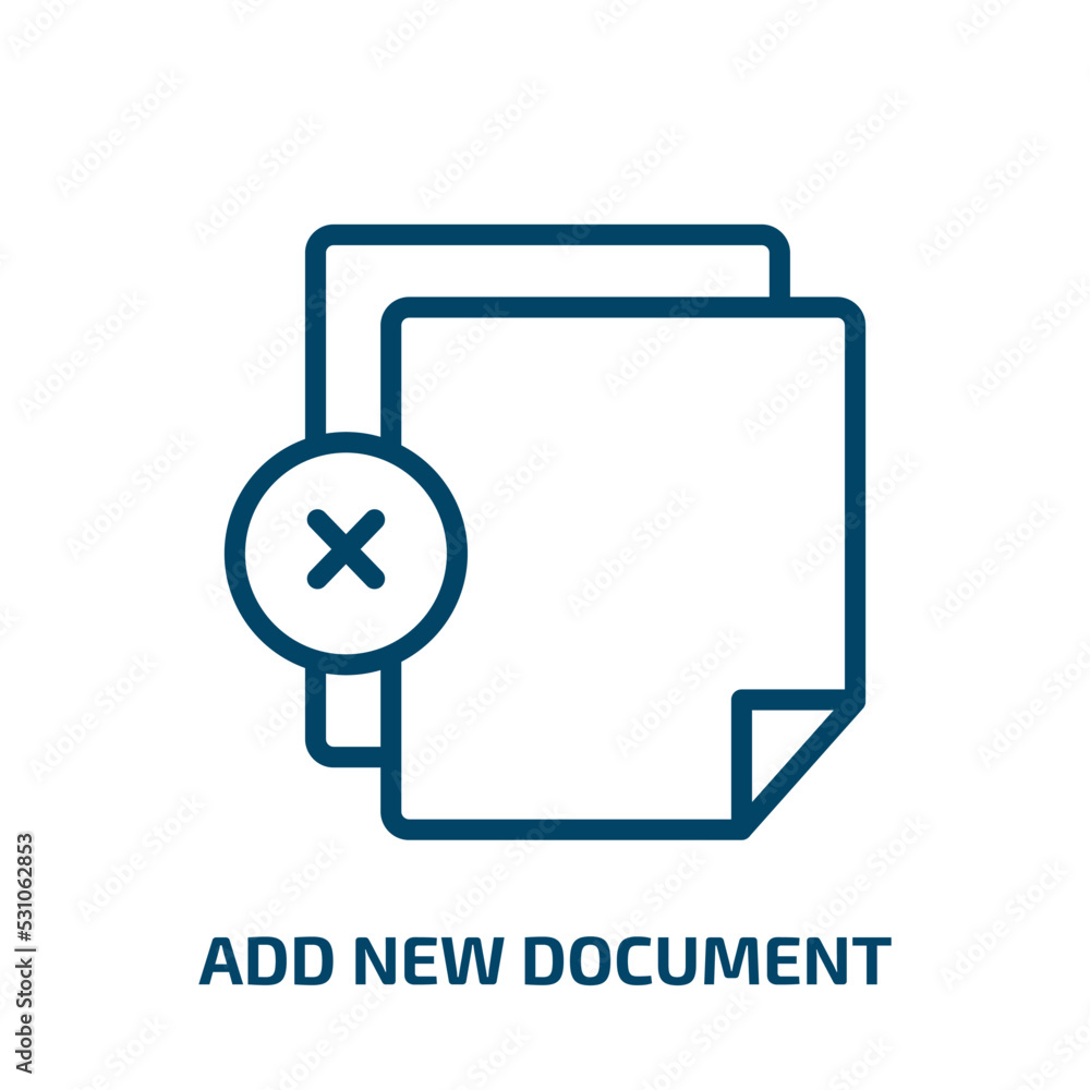 Poster add new document icon from user interface collection. thin linear add new document, document, file o