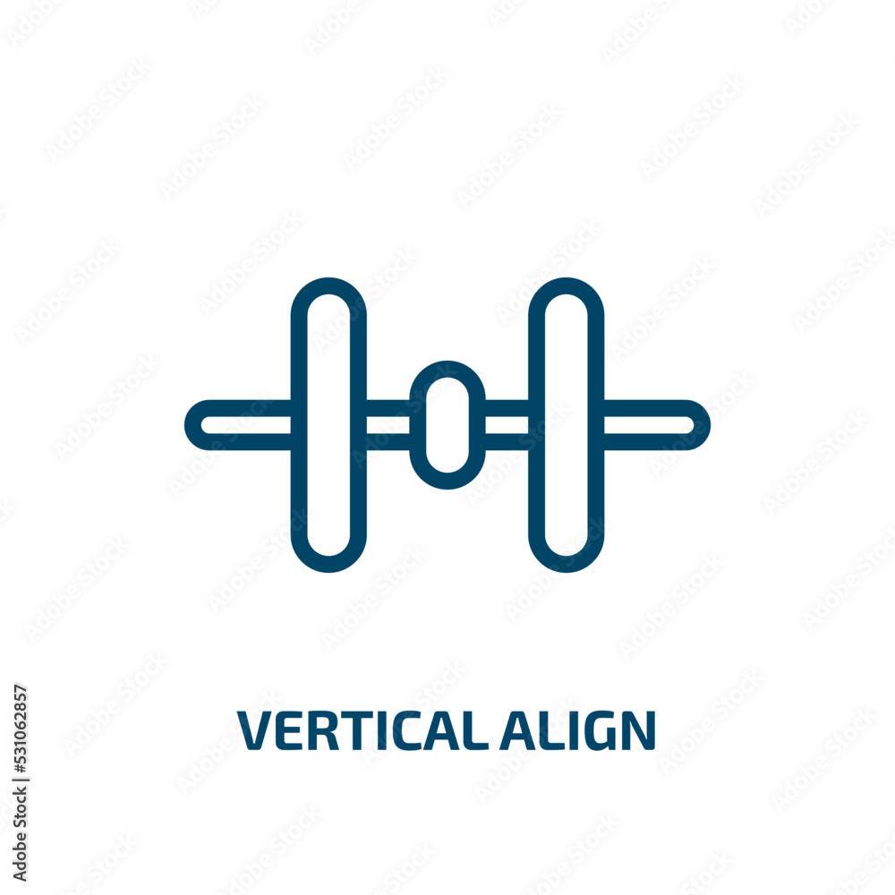 Poster vertical align icon from user interface collection. thin linear vertical align, vertical, arrow outl