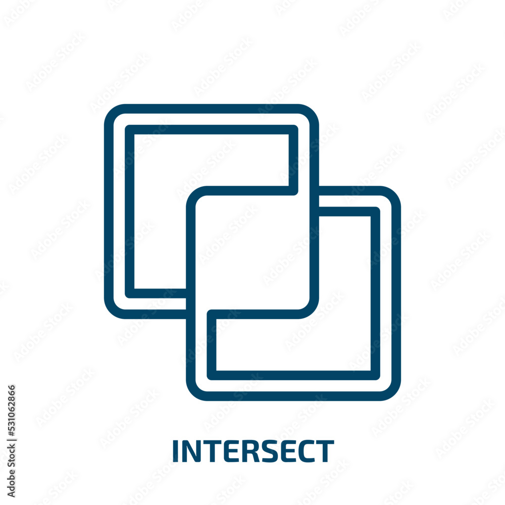 Poster intersect icon from user interface collection. thin linear intersect, connection, intersection outli