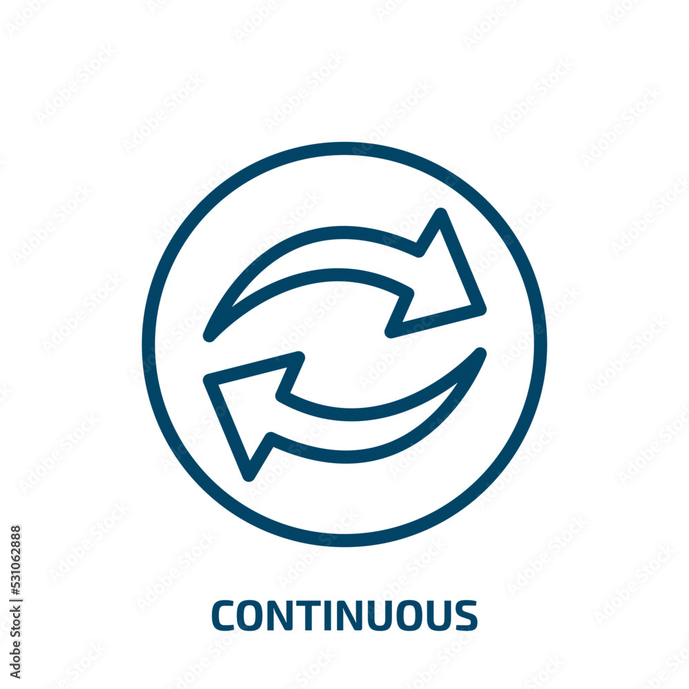 Poster continuous icon from user interface collection. thin linear continuous, business, arrow outline icon
